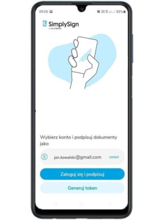 Podpis elektroniczny w aplikacji mobilnej SimplySign - ważność 1 rok (kod aktywacyjny + pełne wdrożenie)