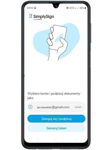 Podpis elektroniczny w aplikacji mobilnej SimplySign - ważność 1 rok